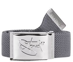 2Stoned Original Tresor Gürtel/Safe Belt in Grau 4 cm breit mit Chromschnalle für Damen und Herren von 2Stoned