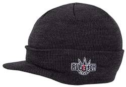 2Stoned Rudeboy Stylee Wintermütze Herren Visor Beanie Cap Deluxe, One-Size, Dark Grey Melange von 2Stoned