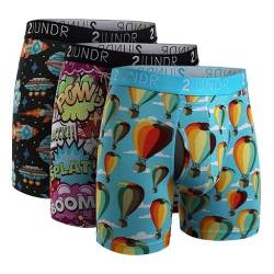 2UNDR Swing Shift Boxershorts, 3er-Pack, Galactica/Boom/Heißluft, X-Large von 2UNDR