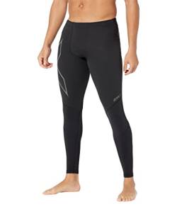 2XU Herren Ignition Shield Kompressionsstrumpfhose Kompressionshose, Schwarz/Schwarz reflektierend, S von 2XU