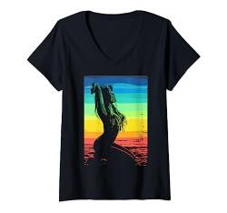 Damen BEACH BIKINI GIRL Stand Sonne und Meer T-Shirt mit V-Ausschnitt von 2reborn fashion Dress für Damen und Herren