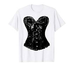 Korsett Vollbrust Lackleder Corsage Bustier Korsage schwarz T-Shirt von 2reborn fashion Dress für Damen und Herren