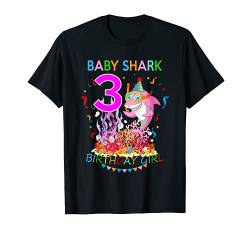 Baby 3-jähriges Hai-Geburtstags-Mädchen-Geschenk T-Shirt von 3 Jahre Baby Shark von SkyLineDesign