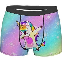 321 Retroshorts Einhorn-Regenbogensterne Männer Unterwäsche Atmungsaktive,Weiche Boxer Unterwäsche Male Boxershorts XXL von 321