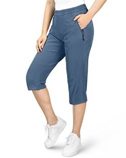 33,000ft Damen 3/4 Hose Capri Wanderhose Stretch Leichte Radhose Taschen Sommer Outdoor Golf Hose Lila 34 von 33,000ft