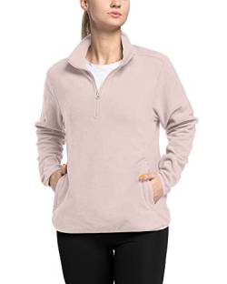 33,000ft Damen Fleece Pullover mit Halbreißverschluss Fleeceshirt Winter Warm Sweatjacke Microfleece Atmungsaktiv Fleecepulli für Reisen, Wandern Rosa 40 von 33,000ft