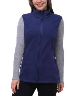 33,000ft Damen Fleece Weste Jacke Standkragen Ultraleicht Outdoor Westen Tops mit Taschen Reißverschluss Gilets Damenweste Navy Blau 40 von 33,000ft