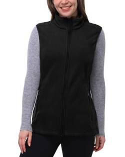 33,000ft Damen Fleece Weste Jacke Standkragen Ultraleicht Outdoor Westen Tops mit Taschen Reißverschluss Gilets Damenweste Schwarz 40 von 33,000ft