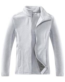 33,000ft Damen Fleecejacke mit Durchgehendem Reißverschluss Stehkragen Damen Leichte Fleece Jacke Antistatische Outdoor Damenjacke für Wandern und Freizeit（Hanfasche,38） von 33,000ft