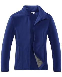 33,000ft Damen Fleecejacke mit Durchgehendem Reißverschluss Stehkragen Damen Leichte Fleece Jacke Antistatische Outdoor Damenjacke für Wandern und Freizeit（Navy blau,38） von 33,000ft