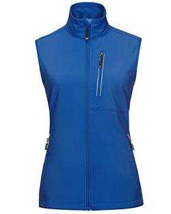 33,000ft Damen Leichte Laufweste Outdoor Softshell Weste Frau Ärmellose Jacke Winddichte Wasserdichte Atmungsaktive Vest Gilet für Laufen Golf Wandern Hellblau S von 33,000ft