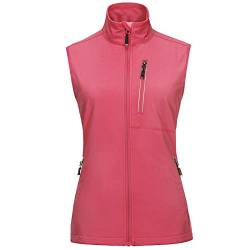 33,000ft Damen Leichte Laufweste Outdoor Softshell Weste Frau Ärmellose Jacke Winddichte Wasserdichte Atmungsaktive Vest Gilet für Laufen Golf Wandern Rosa S von 33,000ft