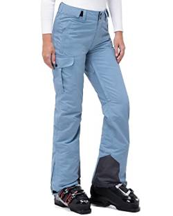 33,000ft Damen Skihose Outdoorhose Wasserdicht Winddichte Softshellhose Warme Gefütterte Thermohose Wanderhose Winter Ski Pants Women Hellblau Tarnung L von 33,000ft