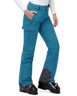 33,000ft Damen Skihose Outdoorhose Wasserdicht Winddichte Softshellhose Warme Gefütterte Thermohose Wanderhose Winter Ski Pants Women Pfauenblau S von 33,000ft