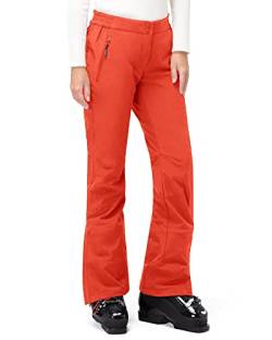 33,000ft Damen Skihose Outdoorhose Wasserdicht Winddichte Softshellhose Warme Gefütterte Trekkinghose Atmungsaktive Schnelltrocknende Thermohose Wanderhose Winter Ski Pants Women Orange Rot 34 * 29L von 33,000ft