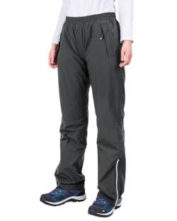 33,000ft Damen wasserdichte Hose Leichte Regenüberhose Damen Mesh Gefüttert Winddichte Regenhose für Outdoor Golf Angeln Wandern Regenbekleidung, grau, 40 von 33,000ft