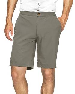 33,000ft Golfhose Herren Kurz, Leichte Stretch Kurze Hose Bermuda Schnelltrocknend Outdoor Shorts für Wandern, Camping, Reisen Grau Grün 32W von 33,000ft