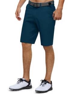 33,000ft Herren Golf Shorts Stretch Kurze Golfhosen Leichte Schnelltrocknende 11" Bermuda Shorts Kurze Hose mit 3 Tee-Halter Casual Shorts Arbeitshorts mit 5 Taschen für Golfen Arbeit Grünblau 30 von 33,000ft