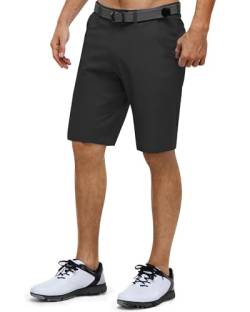 33,000ft Herren Golf Shorts Stretch Kurze Golfhosen Leichte Schnelltrocknende 11" Bermuda Shorts Kurze Hose mit 3 Tee-Halter Casual Shorts Arbeitshorts mit 5 Taschen für Golfen Arbeit Schwarz 32 von 33,000ft