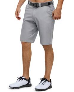 33,000ft Herren Golf Shorts Stretch Kurze Golfhosen Leichte Schnelltrocknende 11" Bermuda Shorts Kurze Hose mit 3 Tee-Halter Casual Shorts Arbeitshorts mit 5 Taschen für Golfen Arbeit Silbergrau 30 von 33,000ft