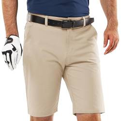 33,000ft Herren Golf Shorts UPF 50+ Stretch Shorts 10'' Bermuda Shorts Kurze Hose Dry Fit Causal Shorts Arbeitshort für Golfen Arbeiten, Khaki 32 von 33,000ft