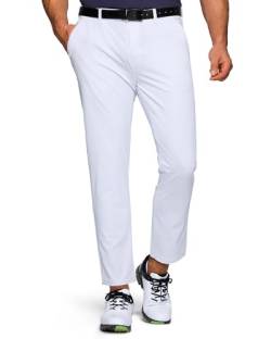 33,000ft Herren Golfhosen Atmungsaktive Stretch Hose für Männer Schmale Passform Schnelltrockende Golf Trousers Slim fit Stretch Lange Golfhosen Weiß-erneuert 34W*30L von 33,000ft