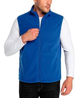 33,000ft Herren Polar Weiche Fleece Weste Leichte Outdoor Ärmellose Jacken mit Reißverschlusstaschen, blau, XL von 33,000ft