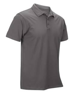 33,000ft Herren Poloshirt Golf Shirt UPF50+ Sonnenschutz Sommer Kurzarm Tshirts Schnelltrocknend Performance Sportshirt Outdoor Einfarbige Polohemd für Männer zum Golfen Tennis Grau 2XL von 33,000ft