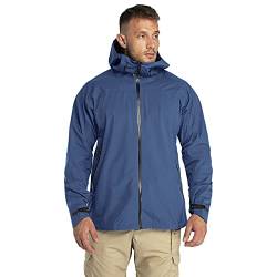 33,000ft Herren Regenjacke Leichte Softshelljacke Wasserdichte Winddichte Outdoorjacken Atmungsaktive Wanderjacke Funktionsjacke für Trekking Wandern Camping, Blau XXL von 33,000ft