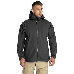 33,000ft Herren Regenjacke Leichte Softshelljacke Wasserdichte Winddichte Outdoorjacken Atmungsaktive Wanderjacke Funktionsjacke für Trekking Wandern Camping, Schwarz S von 33,000ft