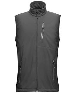 33,000ft Leichte Softshell Weste für Herren, Wasserdichte Winddichte Laufweste, Atmungsaktive Vest Gilet Ärmellose Jacke für Radfahren, Laufen, Wandern, Golf, Arbeit Grau M von 33,000ft