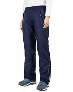 33,000ft Regenhose Damen Wasserdicht Atmungsaktive Fahrrad Überziehhose Leichte Wanderhose Winddicht Outdoor Bekleidung (Navy, 38) von 33,000ft