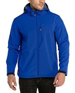 33,000ft Softshelljacke für Herren Wasserdicht Winterjacke Winddicht Warme Fleece Gefüttert Windbreaker Funktionsjacke Outdoorjacke für Wandern Fahrrad Camping Königsblau M von 33,000ft