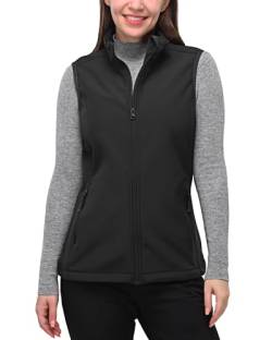 33,000ft Weste Damen Outdoor Leichte Softshell-Weste Ärmellose Jacke Winddichte Fleece Damenweste für Laufen Golf Wandern Schwarz 38 von 33,000ft