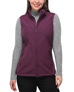 33,000ft Weste Damen Outdoor Leichte Softshell-Weste Ärmellose Jacke Winddichte Fleece Damenweste für Laufen Golf Wandern Violett 36 von 33,000ft