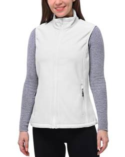 33,000ft Weste Damen Outdoor Leichte Softshell-Weste Ärmellose Jacke Winddichte Fleece Damenweste für Laufen Golf Wandern Weiß 38 von 33,000ft