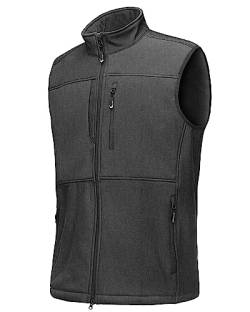 33,000ft Weste Herren Outdoor Wasserdichte Softshell Ärmellose Jacke Bodywarmer Fleece Weste Full Zipp Softshellweste Dunkelgrau Heather 3XL von 33,000ft