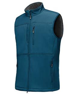 33,000ft Weste Herren Outdoor Wasserdichte Softshell Ärmellose Jacke Bodywarmer Fleece Weste Full Zipp Softshellweste Europäisches Blau XL von 33,000ft