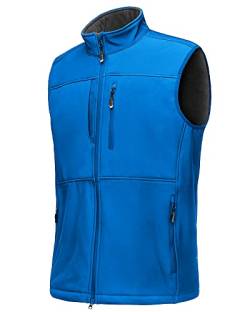 33,000ft Weste Herren Outdoor Wasserdichte Softshell Ärmellose Jacke Bodywarmer Fleece Weste Full Zipp Softshellweste Königsblau XL von 33,000ft