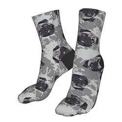 351 Glücklich Sock 40cm Hundedruck Mit Grauem Mops Socken Fun Unisex Socken Lustige Anzugsocken Pour Verkleidung Party, Damen, Mädchen von 351