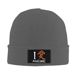 351 Herren Damen Wintermütze Ich Liebe Anime Beanie Mütze Bequeme Sportmütze Klassische Slouchy Beanie Mütze Für Outdoor Winter Mädchen von 351