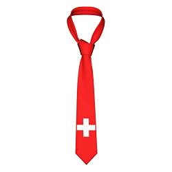 351 Schweiz Flagge Schweizer Herren Krawatte Krawatte Für Herren Modischen Anzug-Schlips Binder Elegante Slim-Fit Herrenkrawatte Für Jeder Anlass Party Hochzeit von 351