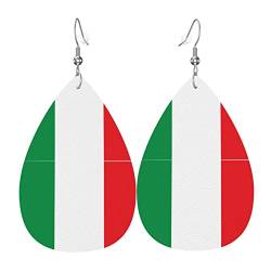 Damen Ohrringe Ohrhänger Leichte Ohrringe Hängend Kunstleder Schmuck Italienische Flagge von 351