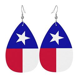 Damen Ohrringe Ohrhänger Leichte Ohrringe Hängend Kunstleder Schmuck Texas Lone Star State Flag-Muster von 351