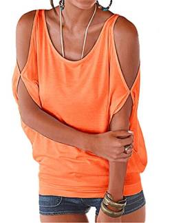 365-Shopping reg; Damen Kurzarm Bluse Schulterfrei Longshirt Tunika Tanktop Oberteil Tops T-Shirt von 365-Shopping