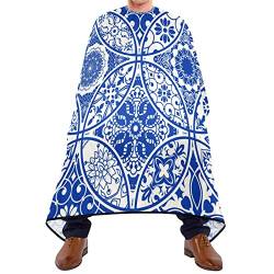 Friseurumhang 140x168cm, Blauer Talavera Haarschneideumhang Cape Einstellbare Friseur Cape Wasserdicht Unisex Friseure Kleid, Für Barbier, Friseursalon von 385