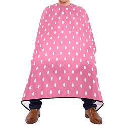 Friseurumhang 140x168cm, Weiße Polka Dots Pink Professionelle Friseure Kleid Mode Unisex Friseure Kleid Einstellbare Haarschneideumhang Cape, Für Friseursalon, Färben von 385