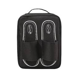 Reise-Schuhtasche, 3-lagige Schuh-Aufbewahrungstasche, tragbarer Schuh-Organizer und Aufbewahrungstasche für den täglichen Gebrauch mit Griff, kann an einem Trolley-Koffer befestigt Werden (schwarz) von 3DTengkit