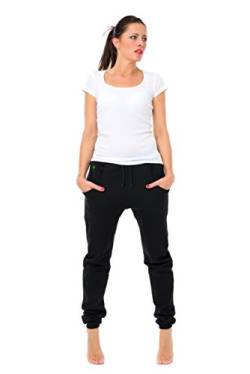 Jogginghose Damen locker lässig/Freizeithose Frauen schwarz/Boyfriend Baggy Style Hose mit Kleiner Elfe von 3 Elfen - Sporthose - grün XL von 3Elfen