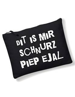 Kosmetiktasche Tasche Schminktasche kleine Tasche Federtasche schwarz mit Berliner Spruch Dit is Mir von 3Elfen